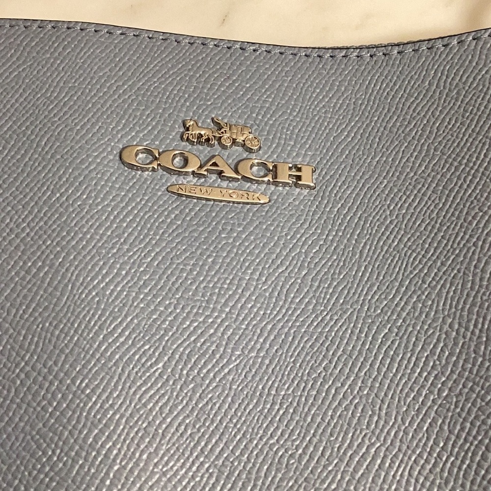 Coach Light Blue Leather Tote - Picture 2 of 11